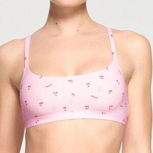 Pink Cherry Print Wireless Comfort Bra